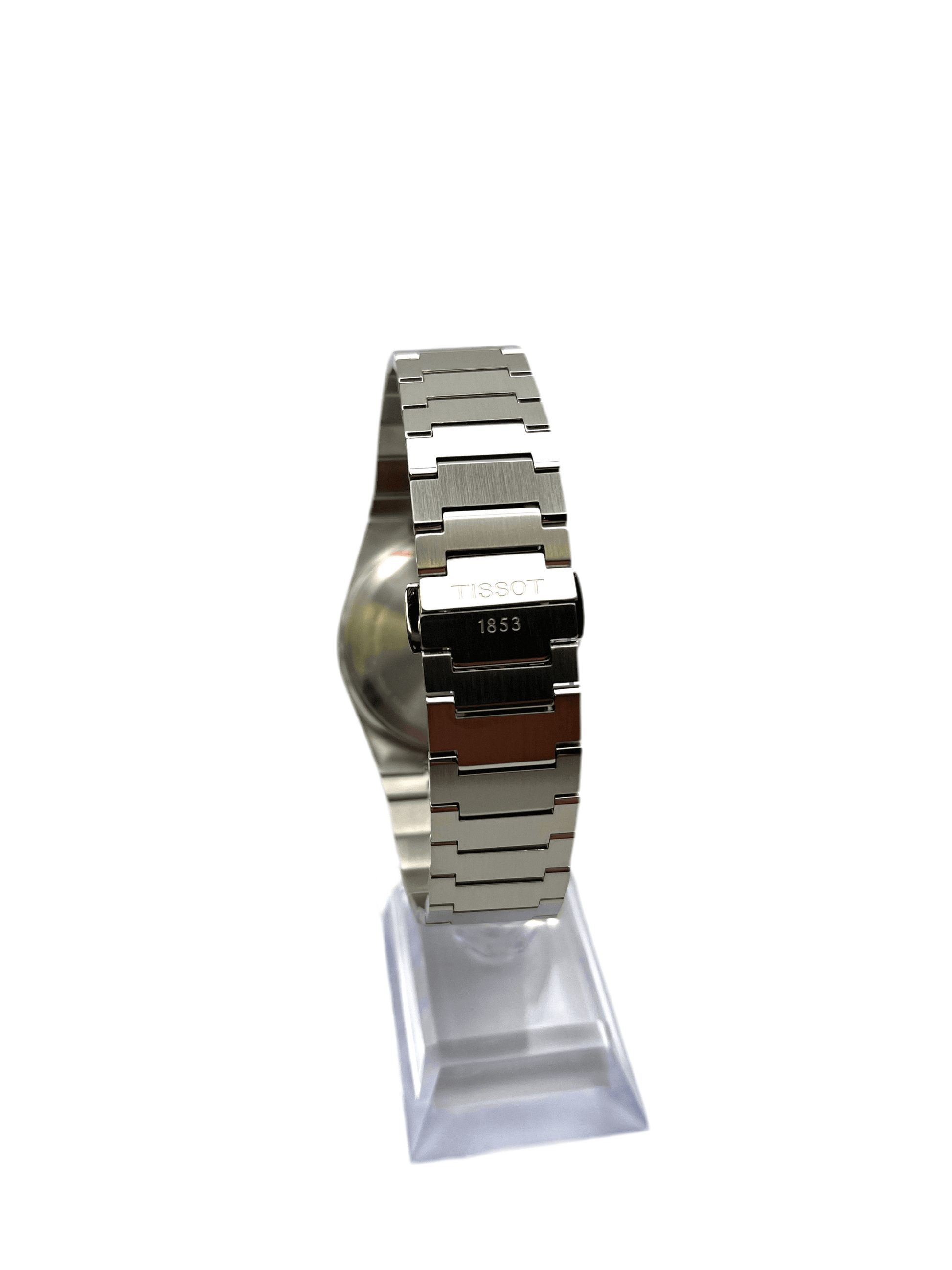 Tissot PRX Quartz 40mm stainless steel men’s watch with date display, sapphire crystal, and 100m water resistance